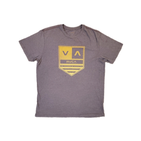 RVCA Men's‎ Grey All the Way Yellow Logo T-Shirt XL - Picture 1 of 6